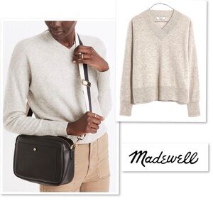 Madewell 100% Cashmere Pullover V Neck Sweater